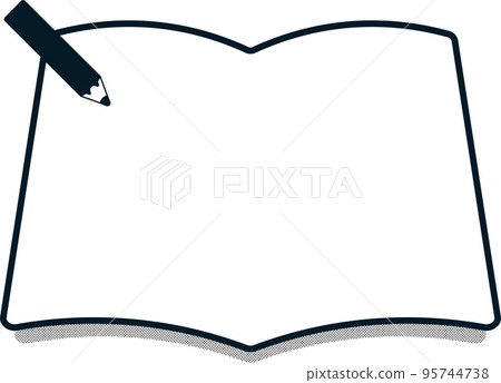 Stationery frame book notebook pencil pen simple monochrome frame Stationery frame book notebook pencil pen simple monochrome frame 95744738