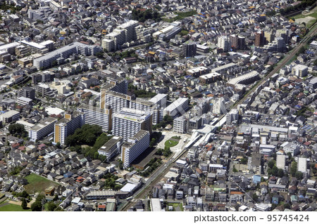 Aerial view near Seibu Yanagisawa Station on the Seibu Shinjuku Line Aerial view near Seibu Yanagisawa Station on the Seibu Shinjuku Line 95745424