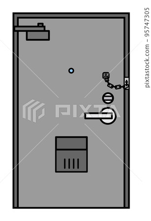 Illustration of a door entrance to an apartment or condominium 95747305
