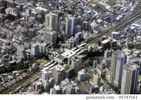 中央線三鷹站附近鳥瞰圖 中央線三鷹站附近鳥瞰圖 95747501