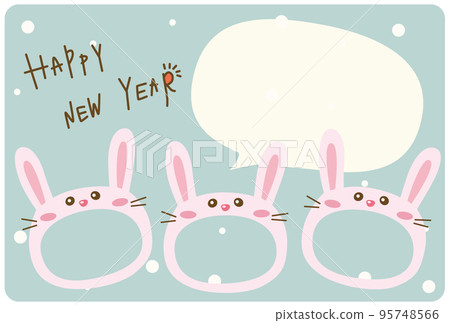 新年賀卡面鞍兔 95748566