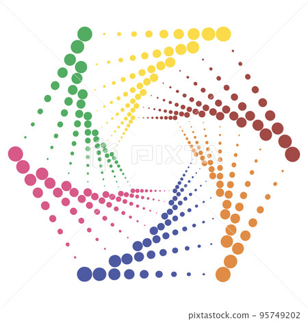 Circle Dotted Colorful Icon Isolated on White Background Circle Dotted Colorful Icon Isolated on White Background 95749202