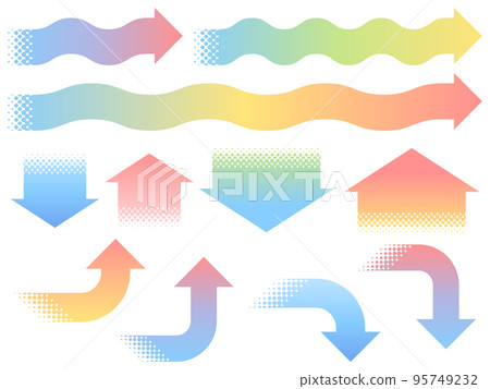 Set of various arrows with colorful gradients 95749232