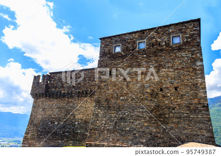 Sasso Corbaro Castle in Bellinzona, Switzerland. UNESCO World Heritage Site Sasso Corbaro Castle in Bellinzona, Switzerland. UNESCO World Heritage Site 95749387