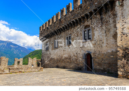 Sasso Corbaro Castle in Bellinzona, Switzerland. UNESCO World Heritage Site Sasso Corbaro Castle in Bellinzona, Switzerland. UNESCO World Heritage Site 95749388