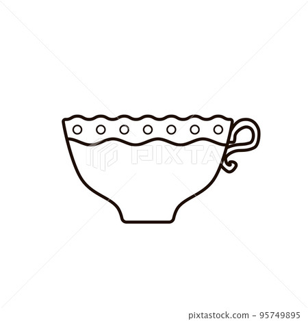 Cute elegant polka dot cup of coffee or tea 95749895