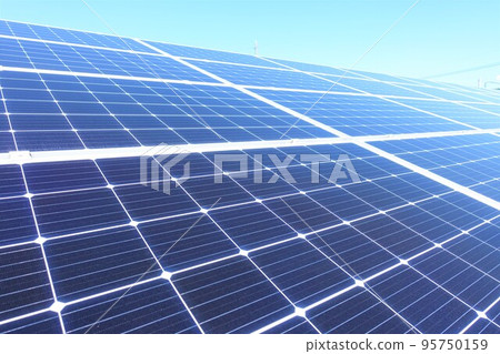 Sunny blue sky and solar panels Sunny blue sky and solar panels 95750159