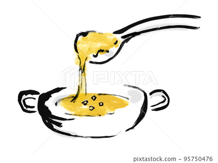 玉米濃湯手繪插畫 95750476