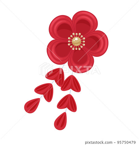 Illustration of plum blossom knob work 95750479