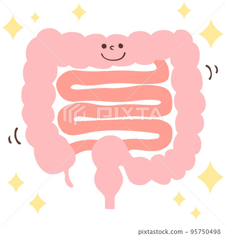 Illustration to adjust the intestinal environment (glitter face) 95750498