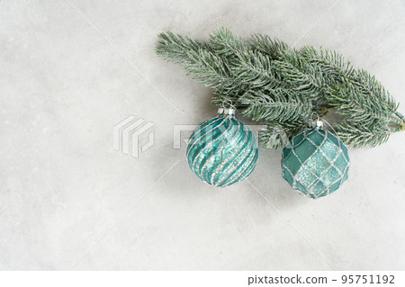 Cristmas decorations over gray background 95751192