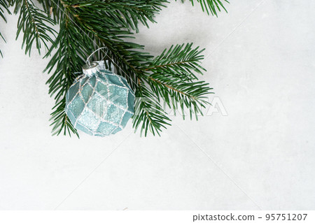 Cristmas decorations over gray background 95751207