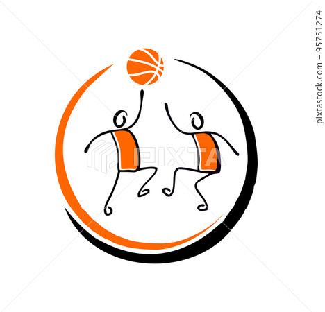 Basketball Stickman Figure Logo Sign 95751274