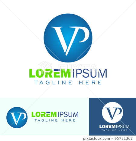 VP Monogram Initial Logo Sign VP Monogram Initial Logo Sign 95751362