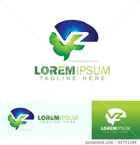 VZ Monogram Initial Logo Sign VZ Monogram Initial Logo Sign 95751366