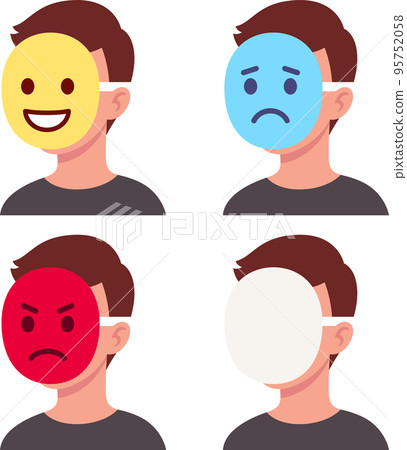 Emoji face mask showing emotion 95752058
