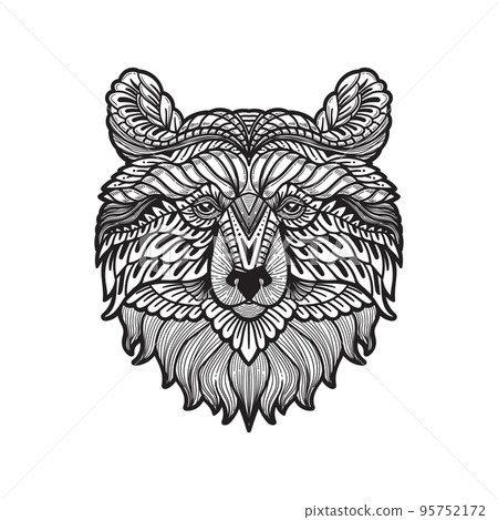hand drawn Grizzly bear zentangle vector 95752172