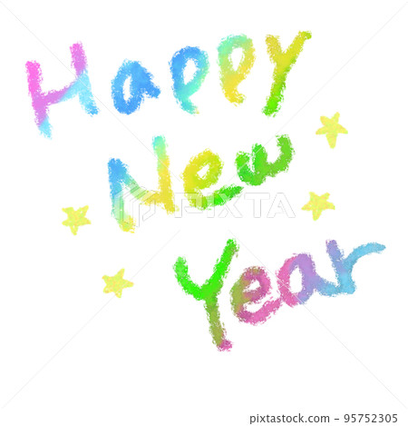 Colorful Happy New Year letters (stars) 95752305