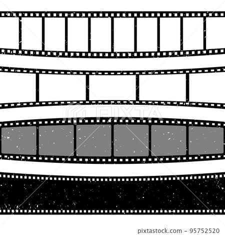 Movie and photo tape. Film strip seamless borders, vintage video