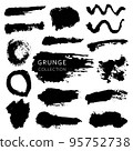 Set of abstract grunge textures isolated on white background. Vector illustration. 95752738