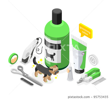 Grooming Tools Isometric Composition 95753435