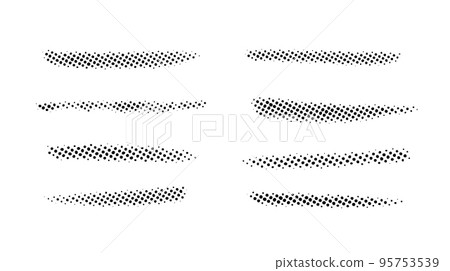 Grunge halftone strokes set. Black comic pop art stripes collection. Halftone textured spot, blot and stain shapes. Monochrome dotted design element. Grunge halftone strokes set. Black comic pop art stripes collection. Halftone textured spot, blot and stain shapes. Monochrome dotted design element. 95753539