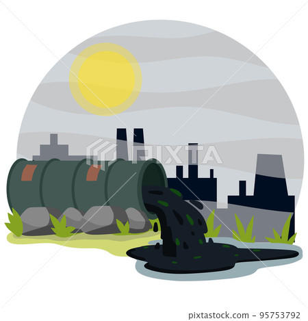 Industrial discharge from pipe. Industrial discharge from pipe. 95753792
