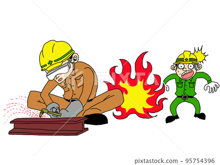 Sparks fly and start a fire 95754396