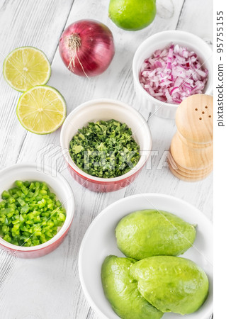 Ingredients for guacamole 95755155