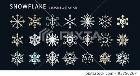 Snowflake icon illustration set Vector material Color scheme 3 colors Snowflake icon illustration set Vector material Color scheme 3 colors 95756267
