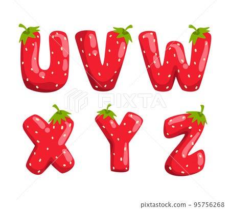 Strawberry Alphabet with English Letter from Ripe Red Juicy Berry Vector Set Strawberry Alphabet with English Letter from Ripe Red Juicy Berry Vector Set 95756268