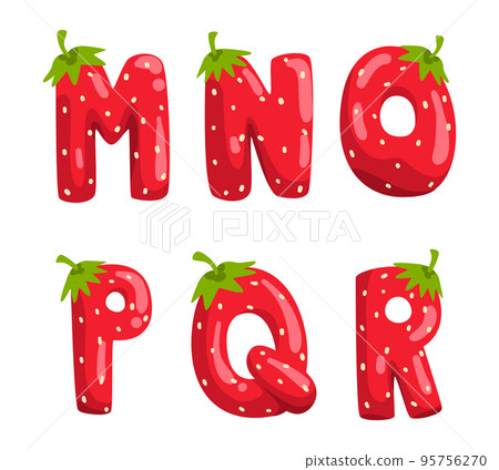 Strawberry Alphabet with English Letter from Ripe Red Juicy Berry Vector Set Strawberry Alphabet with English Letter from Ripe Red Juicy Berry Vector Set 95756270