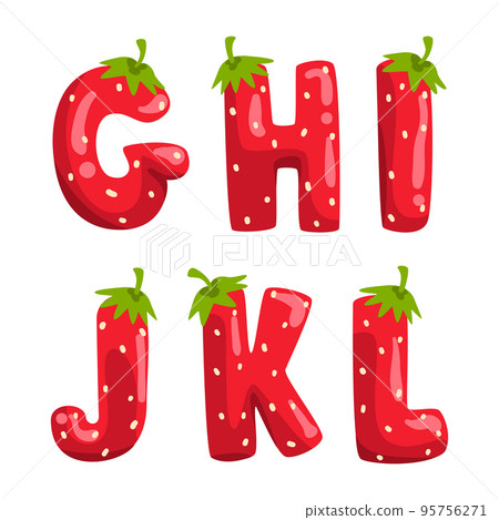 Strawberry Alphabet with English Letter from Ripe Red Juicy Berry Vector Set Strawberry Alphabet with English Letter from Ripe Red Juicy Berry Vector Set 95756271
