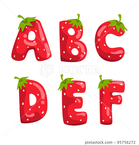 Strawberry Alphabet with English Letter from Ripe Red Juicy Berry Vector Set Strawberry Alphabet with English Letter from Ripe Red Juicy Berry Vector Set 95756272