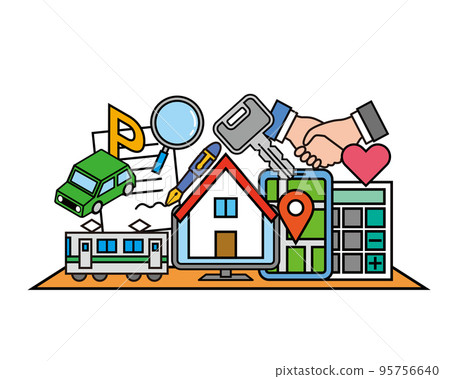 Image of real estate rental and buying and selling Image of real estate rental and buying and selling 95756640