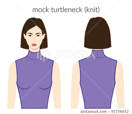Mock turtlenecks knit neckline clothes knits, sweaters character beautiful lady in lavander dress technical fashion 95756652