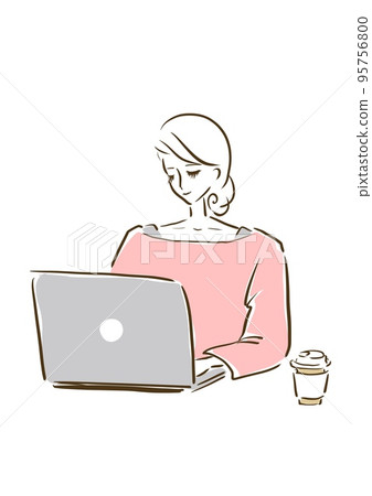 Parisienne girl fashionable illustration computer 95756800