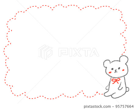 Cute hand-stitched bear frame Cute hand-stitched bear frame 95757664