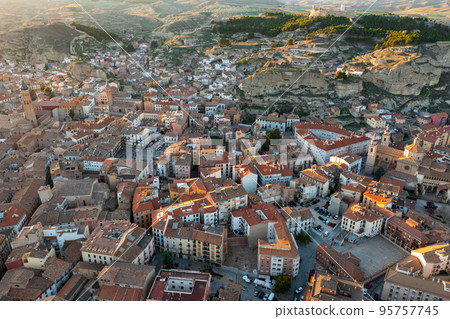 Drone view of Calatayud cityscape in spring, Spain Drone view of Calatayud cityscape in spring, Spain 95757745