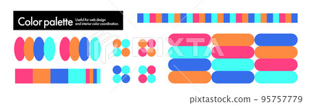 Color harmonies favored by Gen Z. Trendy color scheme. POP color scheme palette 95757779