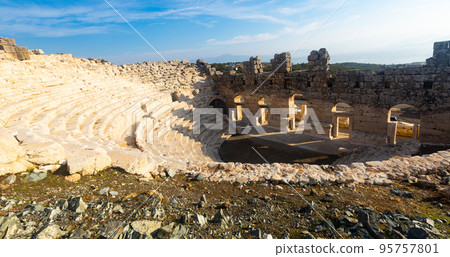 Remains of Odeon at archaeological site of ancient settlement of Kibyra, Turkey 95757801