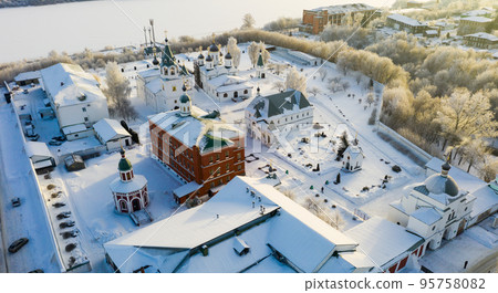 View of Spaso-Preobrazhensky monastery winter in Murom. View of Spaso-Preobrazhensky monastery winter in Murom. 95758082