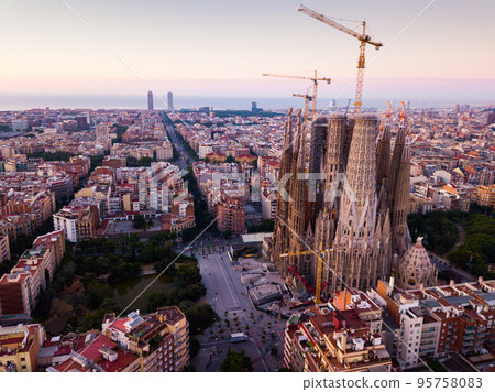 Aerial view of Sagrada Familia Aerial view of Sagrada Familia 95758083