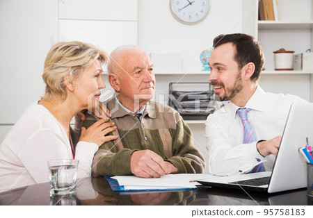 Old man and woman in social department 95758183