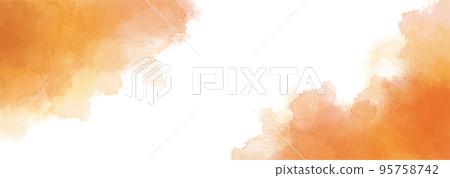 Background material of watercolor texture Autumn image Landscape 95758742