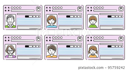 My number card illustration set of various ages and genders 95759242