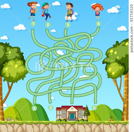 Maze game template for kids Maze game template for kids 95759320