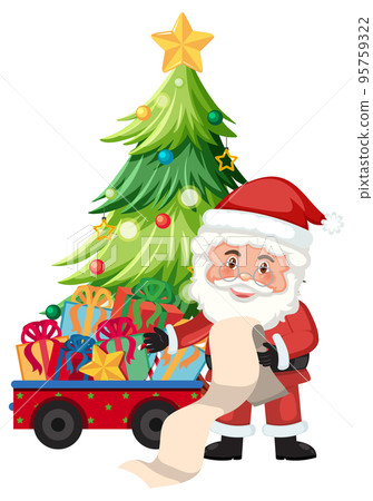 Santa Claus and elfs delivery gift for Christmas Santa Claus and elfs delivery gift for Christmas 95759322