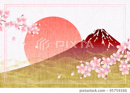 Mt. Fuji New Year's card background Mt. Fuji New Year's card background 95759388