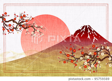Mt. Fuji New Year's card background Mt. Fuji New Year's card background 95759389